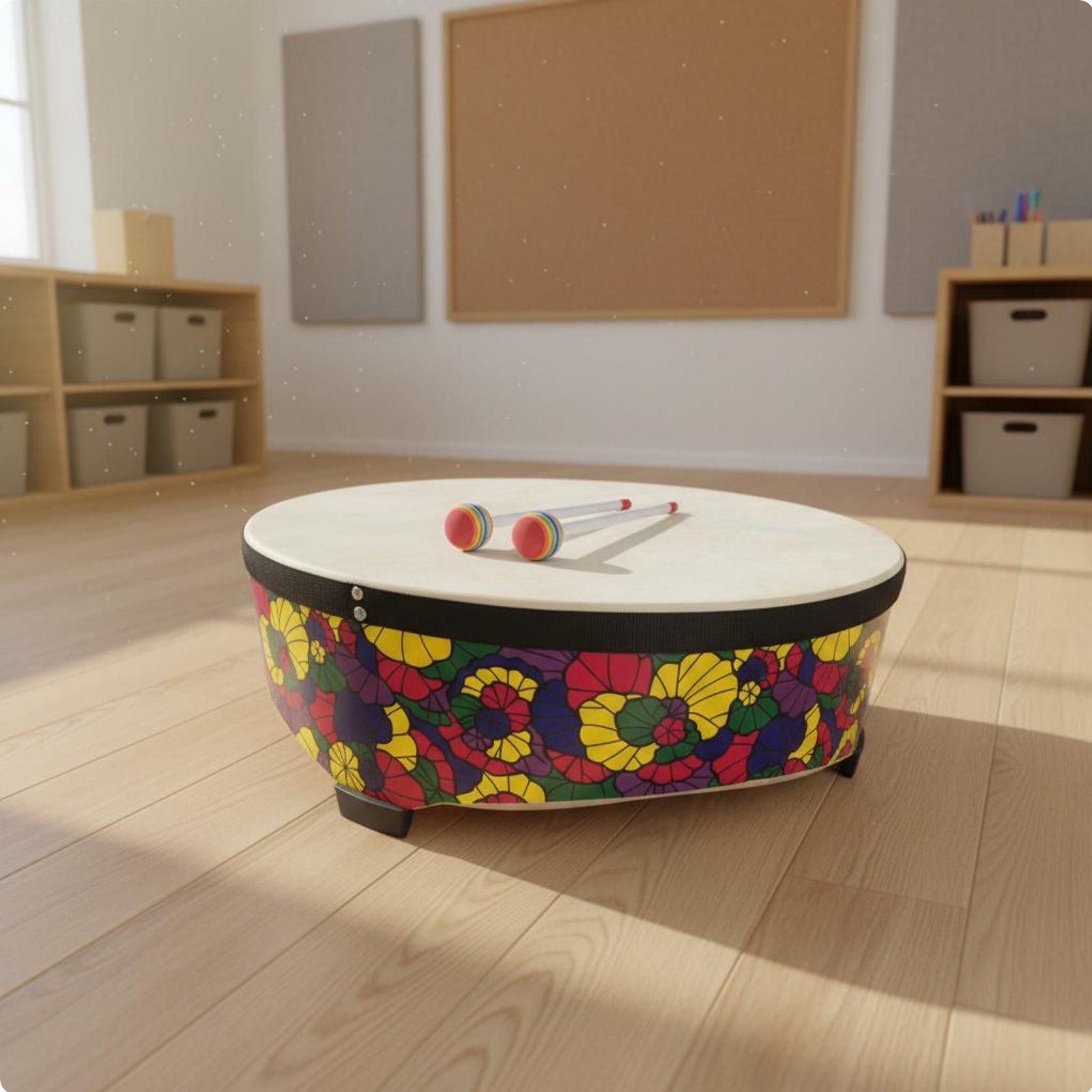 Kids Education Group - Tambor de Piso de Madera de