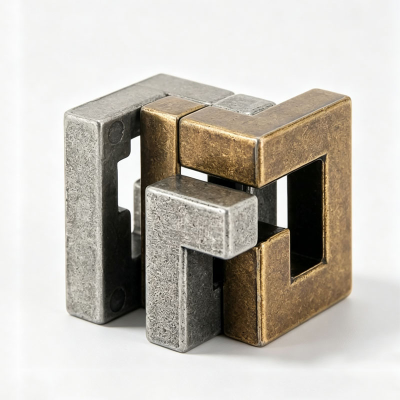Brain Teaser Cube - Magic IQ Cast Coil: Rompecabezas Metálicos