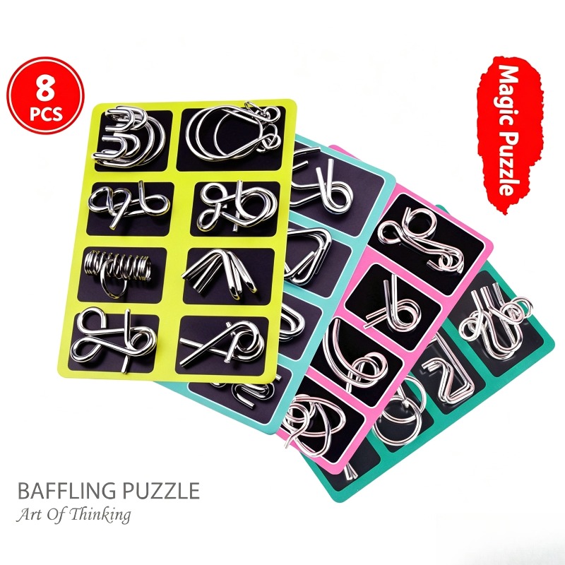Juego de 8 Rompecabezas Metáli - Brain Teaser Cube reseña y precio