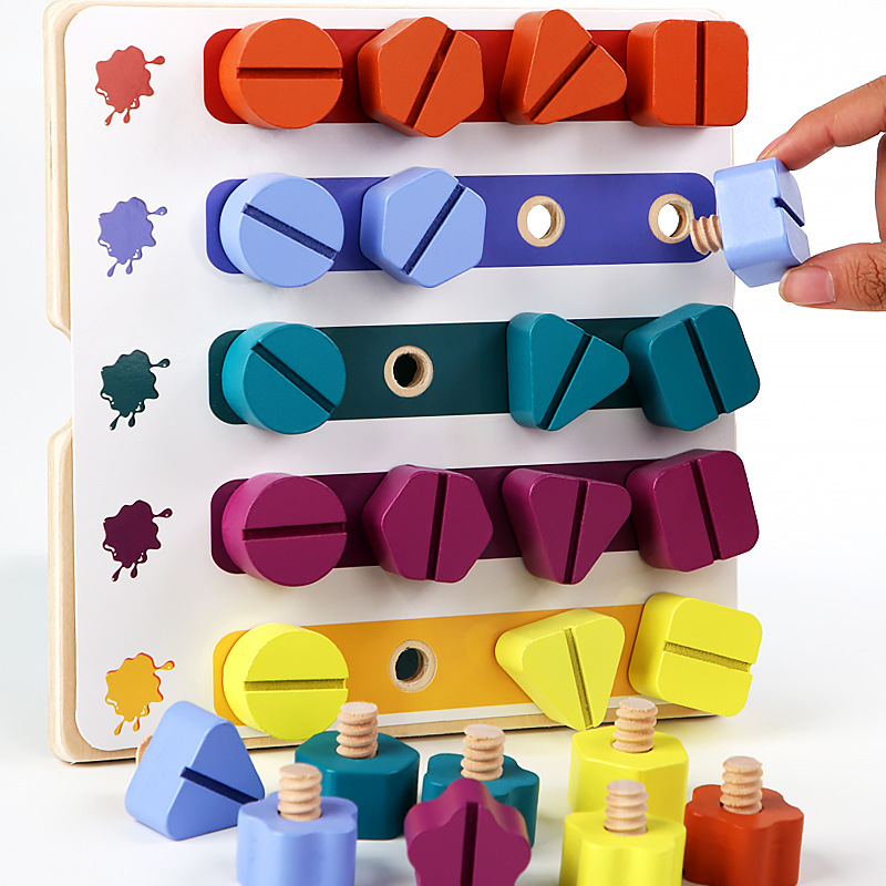 Tuerca de tornillo de madera p - Montessori Shelf Toy reseña y precio