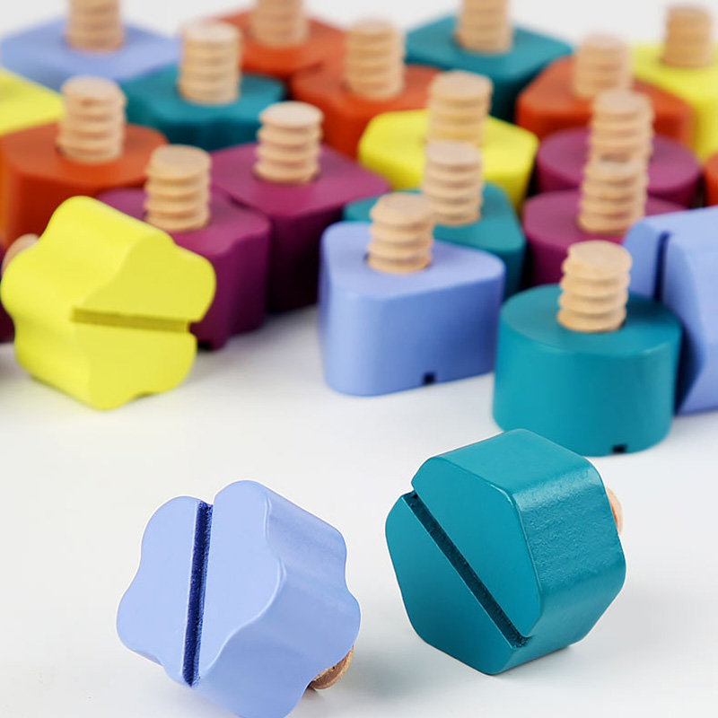 Tuerca de tornillo de madera p - Montessori Shelf Toy reseña y precio