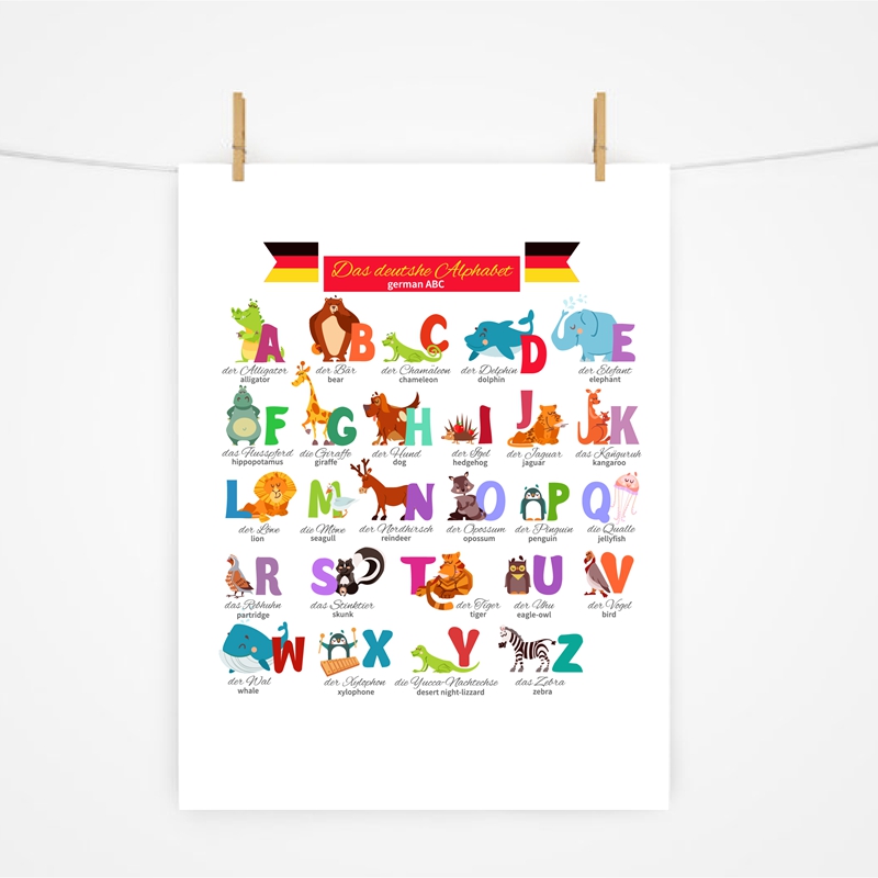 Alfabeto alemán con animales,  - Kids Education Nursery reseña y precio