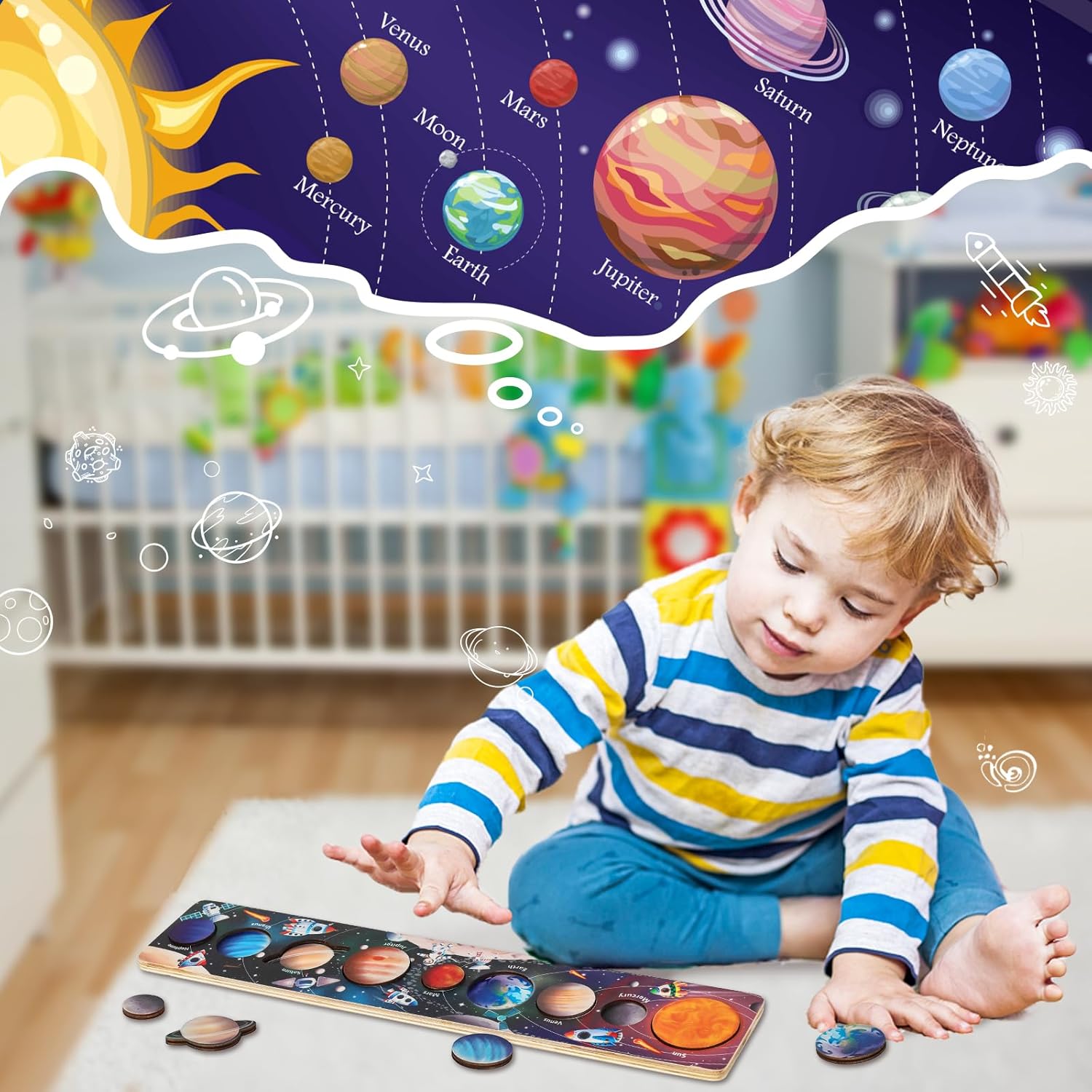 Rompecabezas de madera para ni - Montessori Shelf Toy reseña y precio
