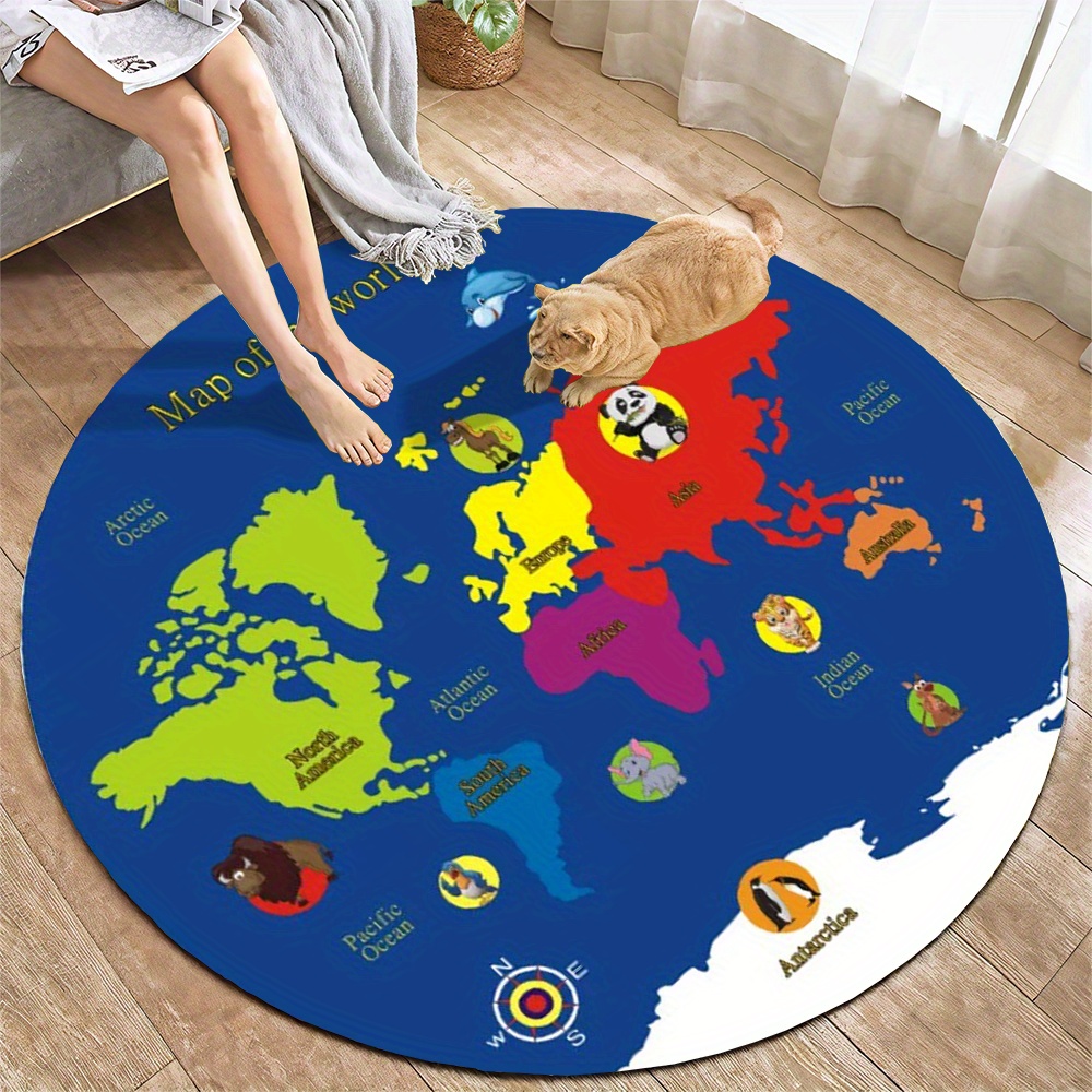 Alfombra Redonda con Mapa del  - Kids Education Nursery reseña y precio