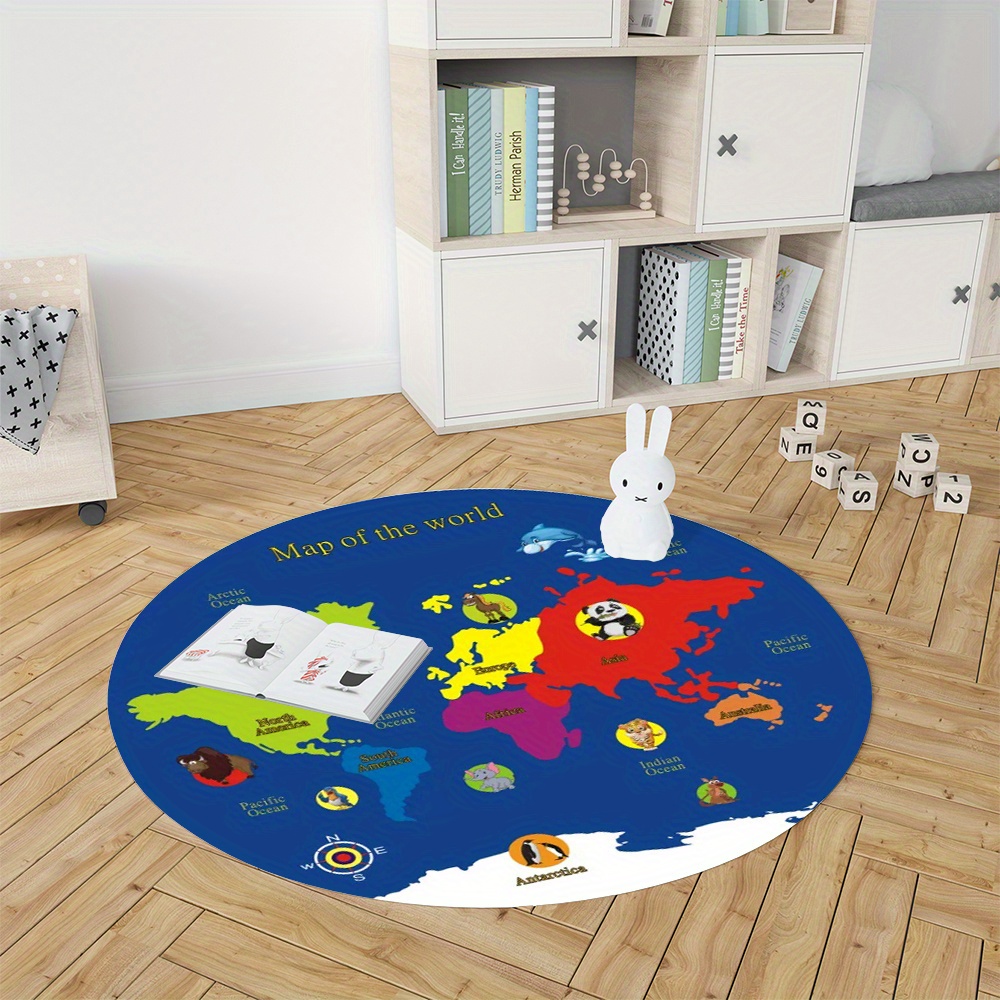 Alfombra Redonda con Mapa del  - Kids Education Nursery reseña y precio