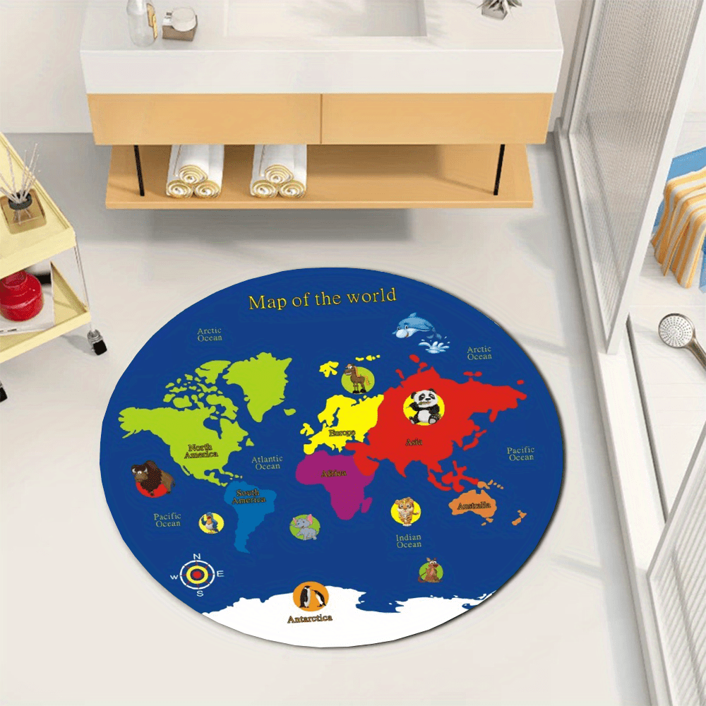 Alfombra Redonda con Mapa del  - Kids Education Nursery reseña y precio