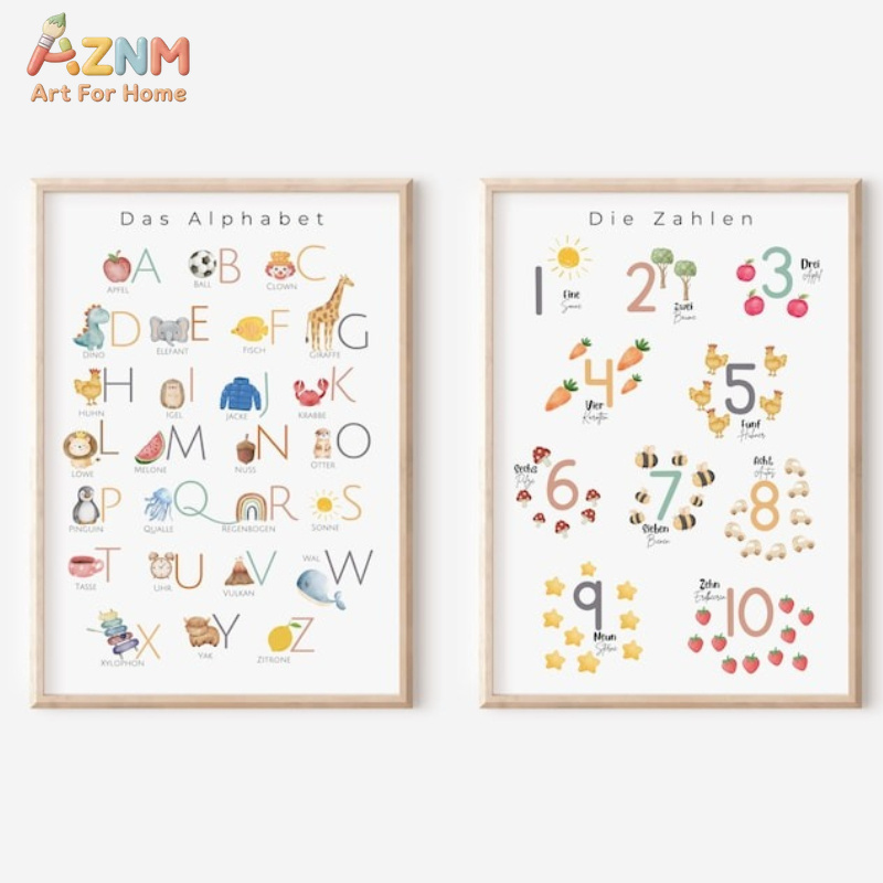 AZNM Cuadro de pared en lienzo - Kids Education Nursery reseña y precio